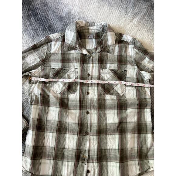 Carhartt Women's Button Down Huron Plaid Roll Long Sleeve Shirt Size Large - Picture 6 of 8